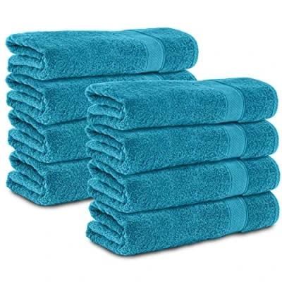 Abbildung von Komfortec 8er Handtücher 50x100 cm Set aus 100% Baumwolle, 470g/m², Frottee, Weich, Anthrazit Grau/Schwarz