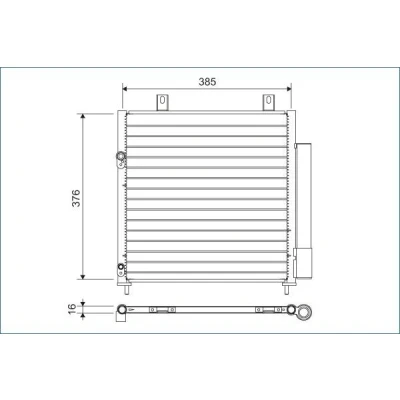 Abbildung von VALEO 822600 Klimakondensator mit Trockner Aluminium 376