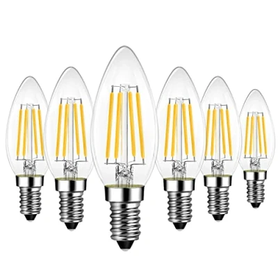 Abbildung von LVWIT E14 LED Warmweiß 7W, Kerzenlampe für Kronleuchter, Filament Glühbirne Kerzeform 1055LM 2700K, ersetzt 75W Halogenlampen, Classic Glühfaden, Nicht Dimmbar, 6er Pack