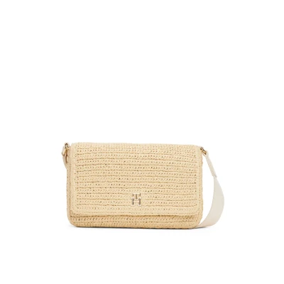 Abbildung von Tommy Hilfiger Spring LOGO CONV Crossover Umhängetasche, Damen, Größe: One Size, Beige