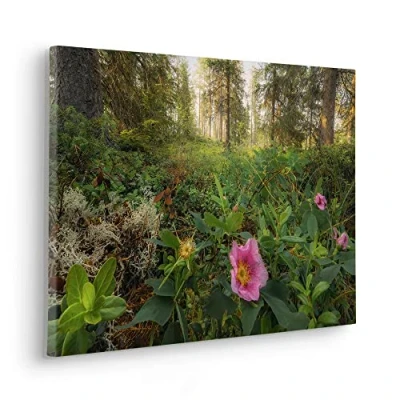 Abbildung von Komar Leinwandbild »Charming Woods Größe 60 x 40 cm«, Baum Blätter Natur Berge Blumen Foto Jahreszeiten Landschaft Meer Strand Palmen, (Packung, 1 St.), Keilrahmenbild mi Echtholzrahmen