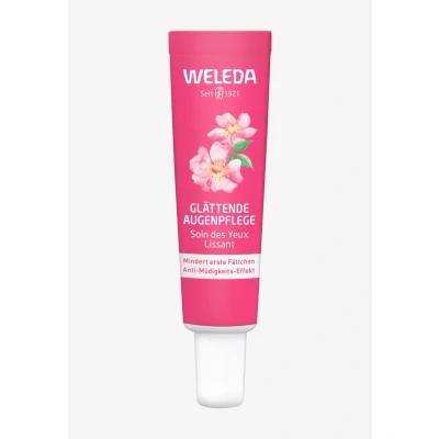 Abbildung von WELEDA Bio Glättende Augenpflege Wildrose &amp; Weißer Tee Naturkosmetik Natural Aging Augencreme mit Age Protect Complex Koffein mindert erste Fältchen verringert Augenringe (vegan, 12ml)