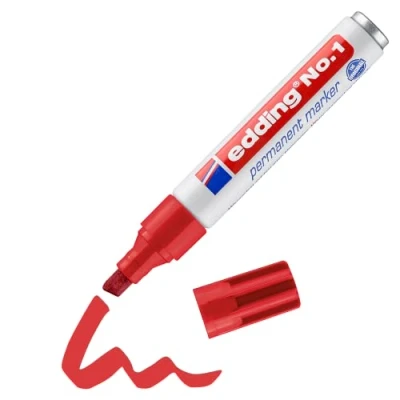 Abbildung von Edding No.1 rot Permanent Marker 1 5mm Keil Spitze