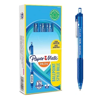 Abbildung von PAPER MATE InkJoy 300RT Druckkugelschreiber mittlere Spitze (1,0mm) Blau 12 Stück