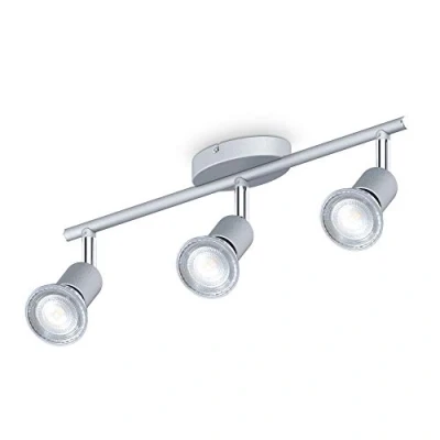 Abbildung von B.K.Licht LED Deckenlampe schwenkbar, neutralweiße Lichtfarbe, je 5 Watt, 400 Lumen, Deckenleuchte, Lampe, Wohnzimmerlampe, Schlafzimmerlampe, Küchenlampe, 38,5x10 cm, Titanfarbig