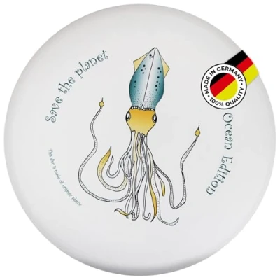 Abbildung von eurodisc 175g 4.0 Ultimate Frisbee Wettkampfscheibe aus Bio Kunststoff mit Stabiler Flugbahn über 100 Meter, Design Save The Planet Calmar, Ocean Edition