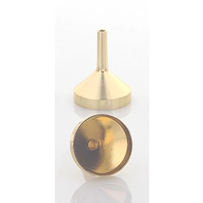 Abbildung von Mini Metall Parfümtrichter Kosmetex, kleiner Trichter 3 cm zum umfüllen, Gold