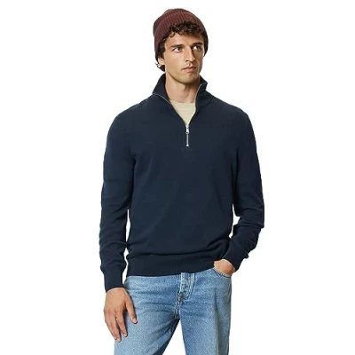 Abbildung von Marc O&#039;Polo Troyer LONG Sleeve Zipped Strickpullover, Herren, Größe: 3XL, Dark navy