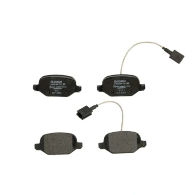 Abbildung von BOSCH 0 986 494 776 Bremsbelagsatz Low Metallic mit integriertem Verschleißsensor Anti Quietsch Blech ALFA ROMEO: MiTo