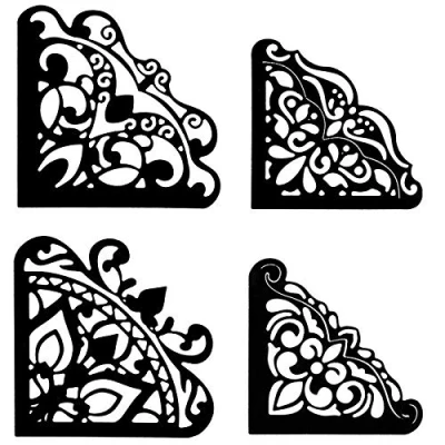 Abbildung von Ideen mit Herz Stanzschablone, Einsteck Ecken, 6,9cm x &amp; 5,9cm 5,9cm, 4 Stück