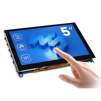 Abbildung von Waveshare 5 inch Display Capacitive Touchscreen HDMI LCD (H) 800x480 Resolution Supports All Raspberry Pi/Windows 10/8.1/8/7 Computer Monitor/Game Console/Multi Mini PC BB Black 5Zoll Bildschirm