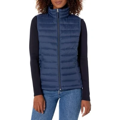 Abbildung von Amazon Essentials Damen Leichte, Wasserbeständige Pufferweste, Verstaubar, Marineblau, M