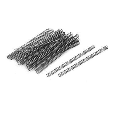Abbildung von sourcing map 20Stk Druckfeder Spiralfeder Stahlfeder 304 Edelstahl 0,4mmx3mmx50mm Silberton