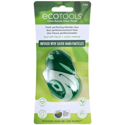 Abbildung von EcoTools Make up Schwamm I 2 Stück mit Silber angereichert Mixer Fresh Perfecting Makeup Blending Sponge 1843