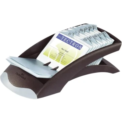 Abbildung von Durable Visitenkartenkasten Visifix Desk Vegas, für 200 Karten, inkl. Register A Z, schwarz, 241301