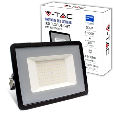 Abbildung von V TAC LED Strahler Außen 50W [Samsung Chip High Performance] 4300 Lumen IP65 Schwarzer Fluter für Haus, Garten, Garage Wasserdicht Außenstrahler Kaltweißes Licht 6500K
