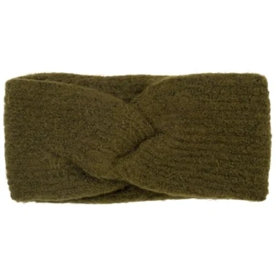 Abbildung von styleBREAKER Damen Strick Stirnband mit Twist Knoten und Rippenmuster einfarbig, warmes Winter Haarband, Headband 04026072, Farbe:Oliv