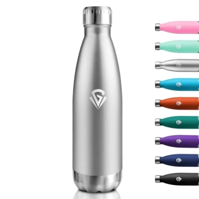 Abbildung von Thermosflasche 750ml, Trinkflasche Edelstahl, Wasserflasche Doppelwandig BPA Frei, Kohlensäure Geeignet, Isolierflasche Auslaufsicher für Schule, Fitness, Laufen, Sprudel, Gym, Reisen