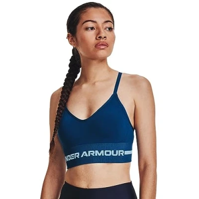 Abbildung von Under Armour Damen Seamless Low Impact Long Sports Bra BH, Varsity Blue/Varsity Blue/Blizzard, XS