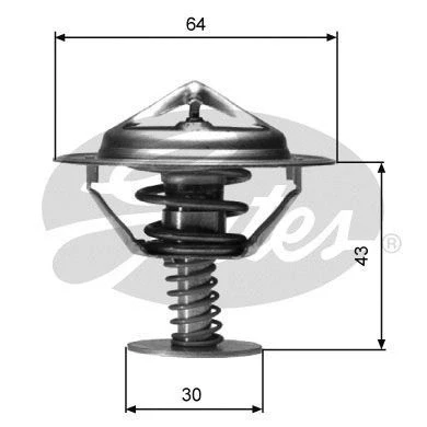 Abbildung von GATES TH05982G1 Kühlwasserthermostat 82 mit Dichtungen ohne Gehäuse NISSAN: NP300 Navara Pickup
