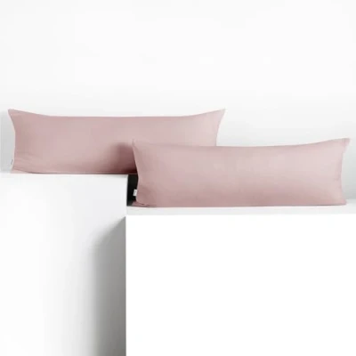 Abbildung von DecoKing 2 Kissenbezüge 40x200 cm Baumwolle Reißverschluss lila Amber