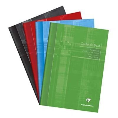 Abbildung von Clairefontaine 3139C Packung mit 10 Klassenheften DIN A4, 36 Blatt, 110g, Grün Rand, mikroperforiert, farbig sortiert, 1 Pack