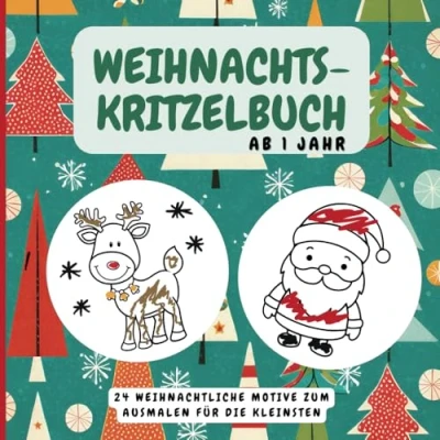Abbildung von Weihnachtskritzelbuch: 24 weihnachtliche Motive zum Ausmalen für die Kleinsten (Kritzelbücher Kleinkinder)