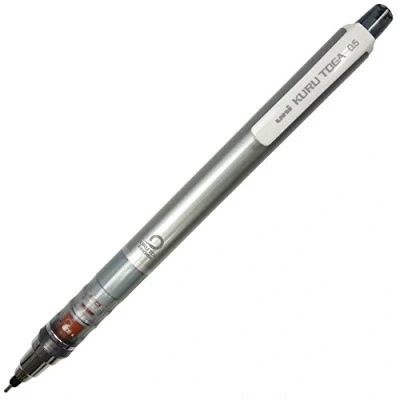 Abbildung von uni Kuru Toga Druckbleistift, Standardmodell, 0,5 mm, Silber (M54501P.26)