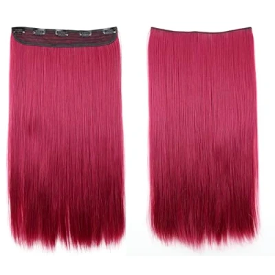 Abbildung von CAISHA 60cm Clip In Extensions Lara Haarverlängerung Haarteil Glatt Burgunderrot C60a