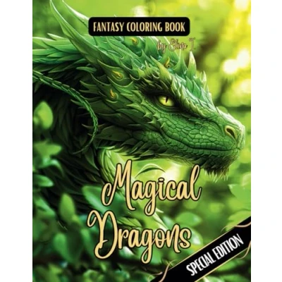 Abbildung von Fantasy Coloring Book magical Dragons Special Edition: For Adults and Teens Black Line Grayscale Pages of (The enchanting world faires the forest)