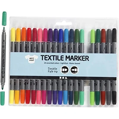 Abbildung von Colortime Doppelspitze Textil Standardfarben, 20 Stück