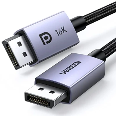 Abbildung von UGREEN DisplayPort 2.1 Kabel VESA zertifiziert, DP 2.0 zu Unterstützt 16K@30 Hz, 8K@60Hz, 4K@240Hz 80 Gbps HDR, HDCP, Kabel, Kompatibel mit Gaming Monitor (3M)