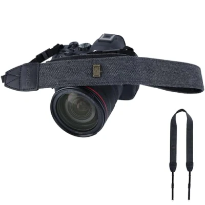 Abbildung von Rollei Kameragurt Schwarz, 84cm 135cm Verstellbare Kamera Schultergurt mit 3,9 cm Breite Nackengurt Ca.10 kg Traglast für Alle DSLR Kameras Nikon Canon Sony Lumix Fujifilm Olympus