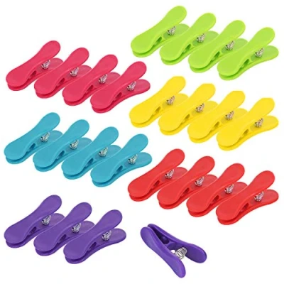Abbildung von com four® 24x Verschlussclips für Beutel Verschlussklemmen aus Kunststoff Tüten Clips zum Verschließen und Frischhalten (24 Stück 6 Farben)