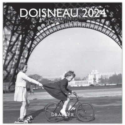 Abbildung von DRAEGER PARIS Doisneau 2024 großer Wandkalender zum Aufhängen 29 x cm 16 Monate Sep 23 bis Dez 24 7 Sprachen Bürokalender, Zuhause, monatlich Dekoration, Organisation