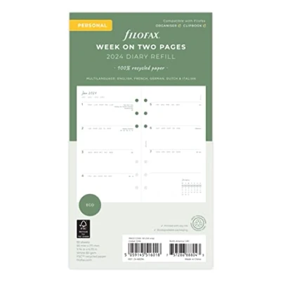 Abbildung von FILOFAX Kalendereinlage Eco Week on Two Pages Diary Refill Personal