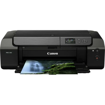 Abbildung von Canon PIXMA PRO 200 Farbtintenstrahldrucker Fotodrucker DIN A3+ (Hochglanzdruck, WLAN, USB 2.0, WiFi, LAN, Print App, 7,5 cm LCD Farbdisplay, 4.800 x 2.400 DPI, 8 Separate Druckertinten), grau