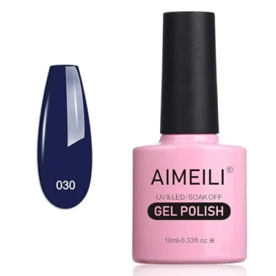 Abbildung von AIMEILI UV LED Gellack ablösbarer Gel Nagellack Blau Polish Navy Seals (030) 10ml