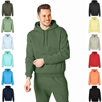 Abbildung von RIPT Herren Essentials by Performance Mens Hooded Soft Touch Lougewear Hoody Kapuzen Sweatshirt, Army, M