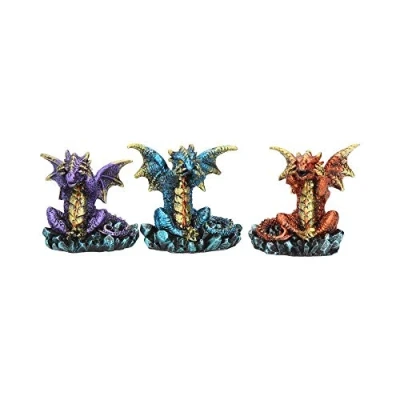 Abbildung von Nemesis Now Figur DREI Weise Drachen, 13 cm, metallisch, Mehrfarbig