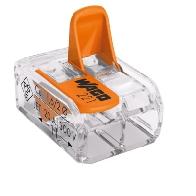 Abbildung von WAGO 222 412 2x0,08 2,5mm² grau Verbindungsklemmen mit Betätigungshebel, 10 Stück