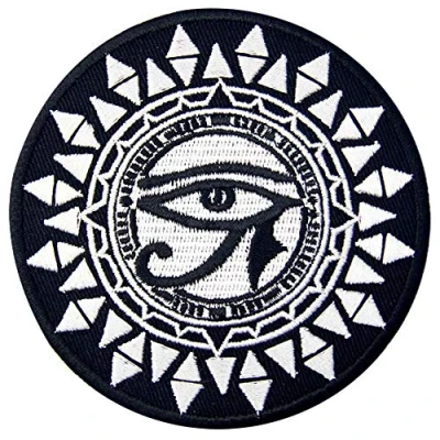 Abbildung von Auge des Horus und der Sonne Bestickter Aufnäher zum Aufbügeln/Annähen