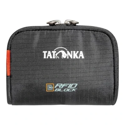 Abbildung von Tatonka Geldbeutel Plain Wallet RFID B Kleine Geldbörse mit Schutz und Münzfach, Fächern für Kreditkarten, Bankkarten etc. Maße: 11 x 7 2 cm, Schwarz