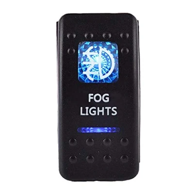 Abbildung von Mintice 12V KFZ Blau LED Licht Beleuchtet Wippenschalter Kippschalter Auto Armaturenbrett Schalter Fog Light