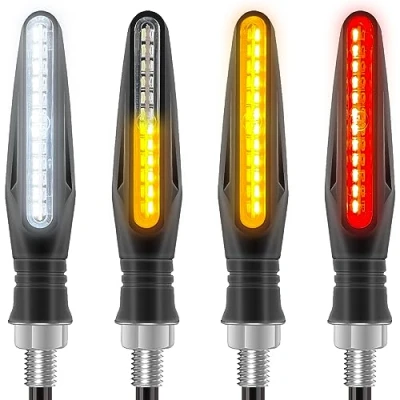 Abbildung von Kinstecks ​​4PCS Motorrad Blinker Fließende Tagfahrlicht Bremslichter 12 V für