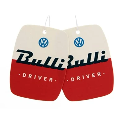Abbildung von BRISA VW Collection Volkswagen Luft Erfrischer Duft Spender fürs Auto im T1 Bulli Bus Motiv 2er Set (Bulli Driver/Vanille/Rot)