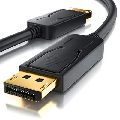 Abbildung von CSL 3m Ultra HD 4k Displayport 1.2v DP auf Kabel inkl. Sperrfunktion Auflösung bis zu 3840 x 2160 bei 30 Hz HDCP 1.3 17 Gbit s Zertifiziert