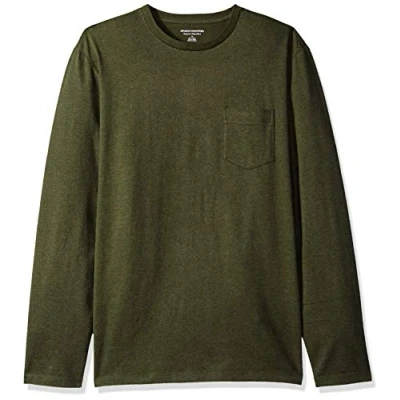 Abbildung von Amazon Essentials Herren Langärmeliges T Shirt, Normale Passform, Olivenheide, XL