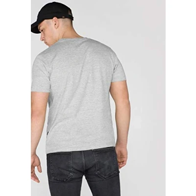 Abbildung von Alpha Industries Print Tshirt print, Herren, Größe: Small, Grey heather