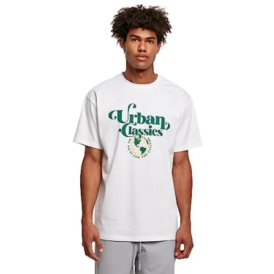 Abbildung von Urban Classics Organic Globe LOGO TEE Tshirt print, Herren, Größe: XL, White
